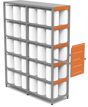 Стелаж ровінгу в бобінах з внутрішньою розмоткою